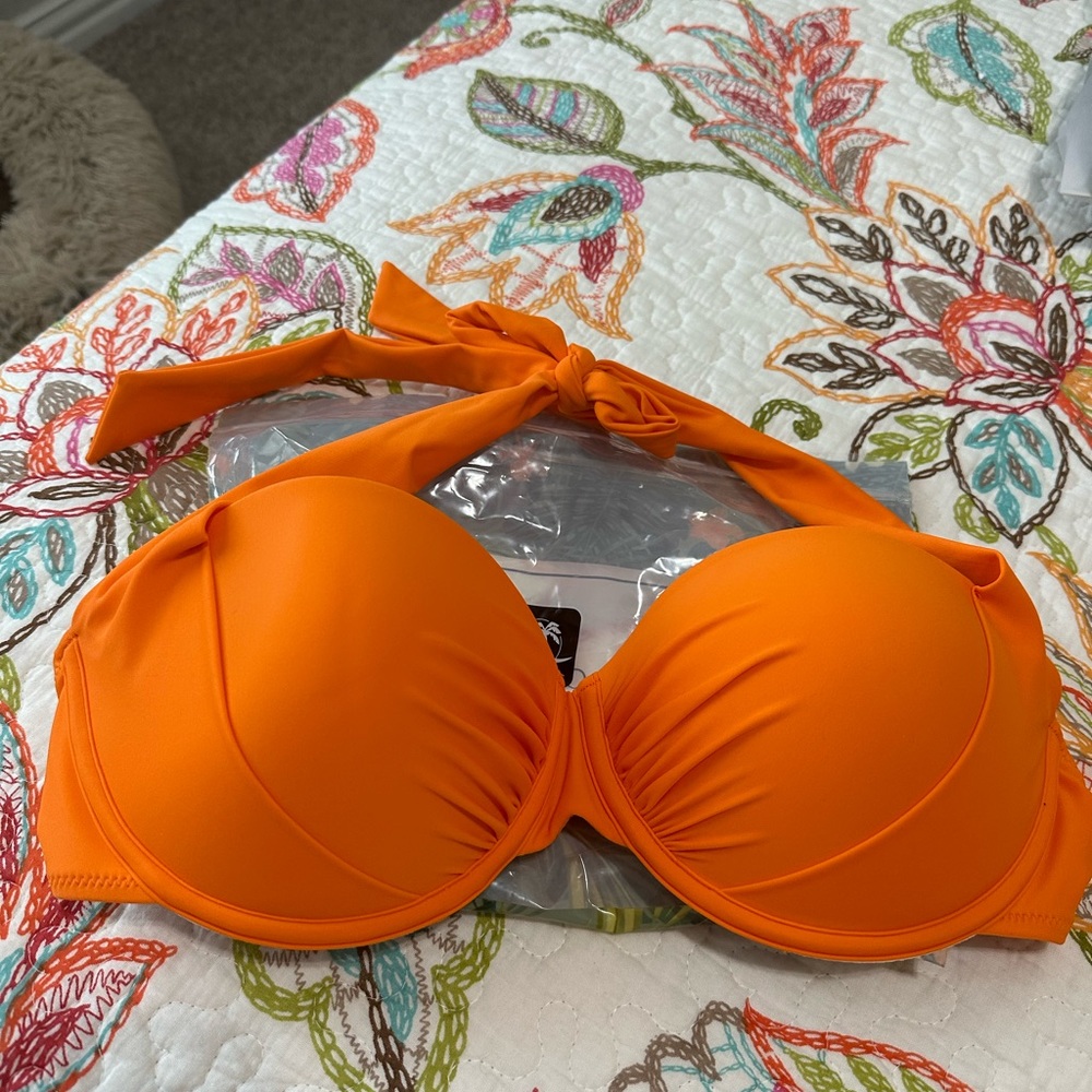 Orange bikini top